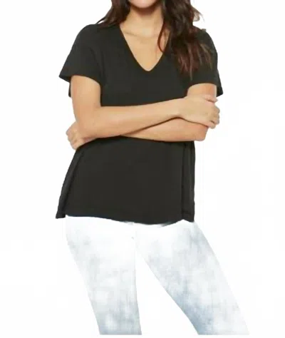 Project Social T Rex Distressed V-neck Tee In Black