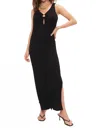 Project Social T Ribbed Sweater Dress In Black In Black