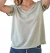 Project Social T Riley Notch Sleeve Tee In Shady Grey In Black