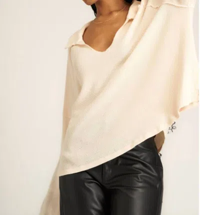 Project Social T Risa Burnout Thermal Pullover Sweatshirt In Mother Of Pearl In Neutral