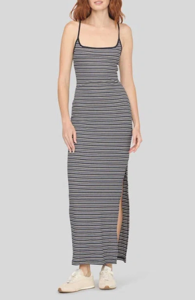 Project Social T Rita Striped Rib Maxi Dress In Blue