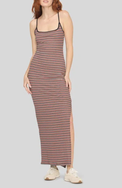 Project Social T Rita Striped Rib Maxi Dress In Brown