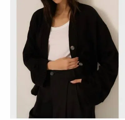 PROJECT SOCIAL T ROMY BUTTON FRONT CARDI IN BLACK