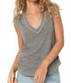 Project Social T Rue V-neck Tank Top In Heather Grey In Gray