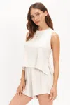 Project Social T Rumors Side Lace Up Tank In Neutral