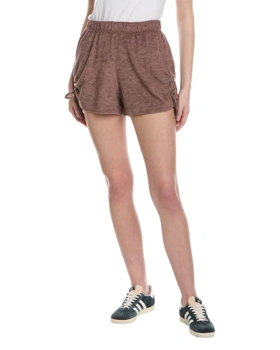 Project Social T Runaway Terry Side Tie Short In Brown