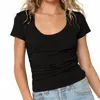 Project Social T Sandrine Scoop Neck Tee In Black In Black