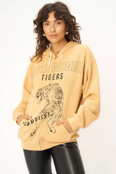 Project Social T Santa Monica Tigers Zip Hoodie In Yellow