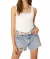 Project Social T Sarah Square Neck Seamless Tank In White In White