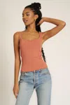 Project Social T Sarah Square Neck Tank Top In Desert Clay In Multi