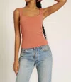 Project Social T Sarah Square Neck Tank Top In Desert Clay In Pink