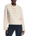 Project Social T Scout Textured Funnel Neck Pullover In Mother Of Pearl In Neutral
