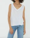 Project Social T See U Double V-neck Textured Tank Top In White In White