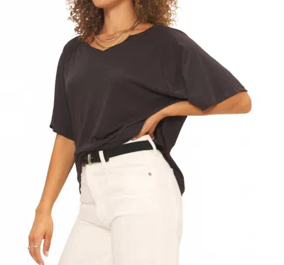 Project Social T Shaw Notch Neck Tee In Black In Animal Print