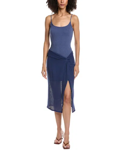 Project Social T Shoreline Twisted Heavy Mesh Skirt In Blue