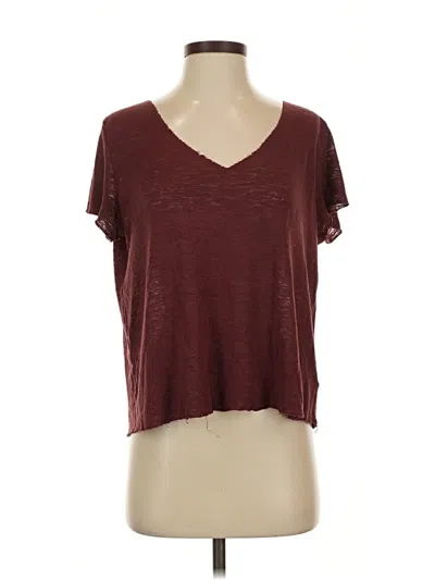 Pre-owned Project Social T Short Sleeve T-shirt In Burgundy