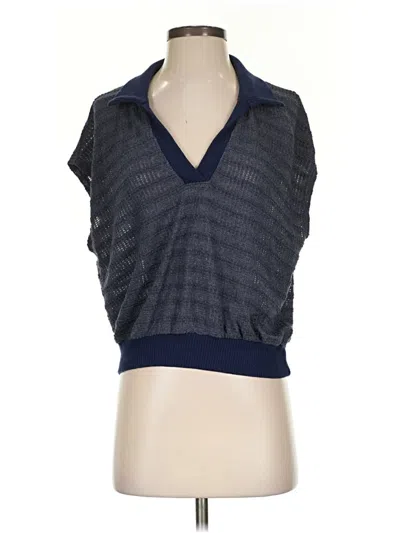 Pre-owned Project Social T Short Sleeve Top Blue Cowl Neck Tops