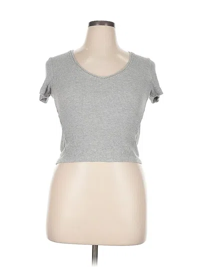 Pre-owned Project Social T Short Sleeve Top Gray Sweetheart Neckline Tops