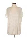 Project Social T Short Sleeve Top Ivory V Neck Tops In White
