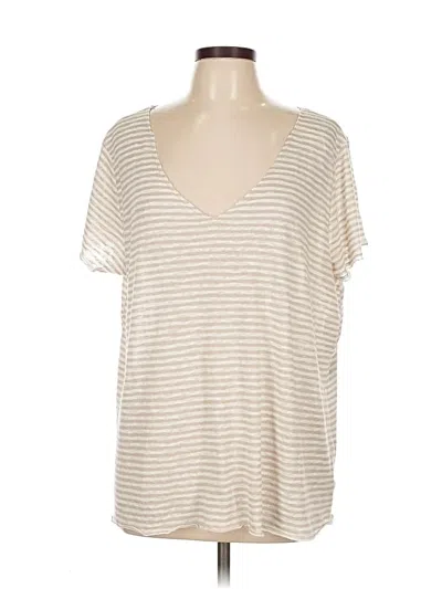 Project Social T Short Sleeve Top Ivory V Neck Tops In White