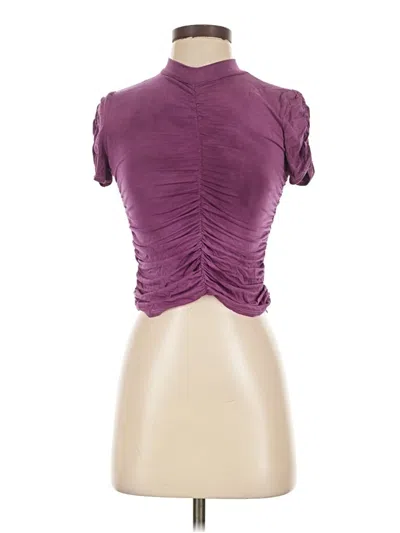 Pre-owned Project Social T Short Sleeve Top Purple Mock Neckline Tops