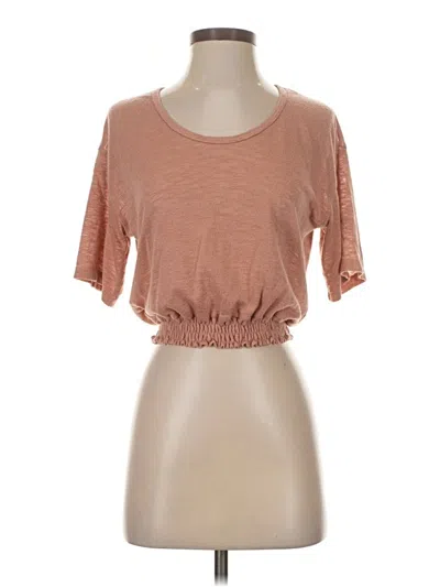 Pre-owned Project Social T Short Sleeve Top Tan Scoop Neck Tops