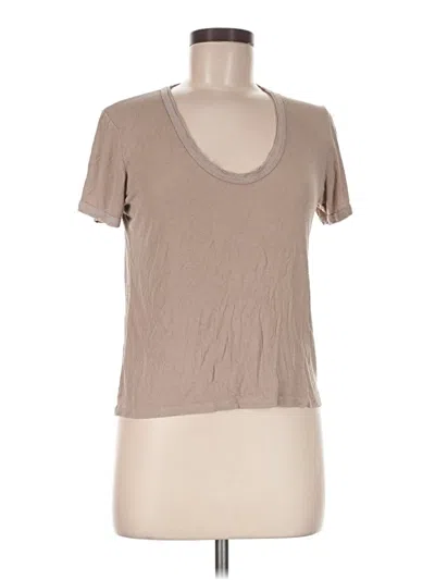 Pre-owned Project Social T Short Sleeve Top Tan Scoop Neck Tops