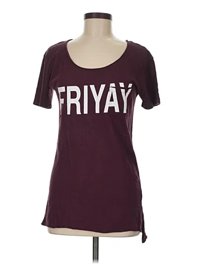 Pre-owned Project Social T Short Sleeve T-shirt In Burgundy
