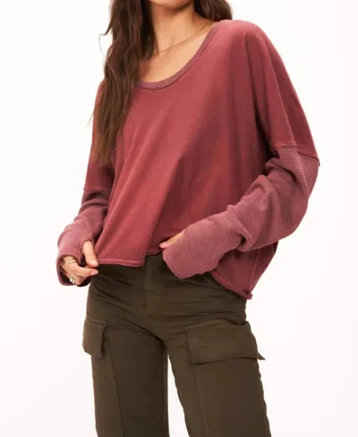 Project Social T Show Me Love Long Sleeve Top In Dw Venetian Wine In Red