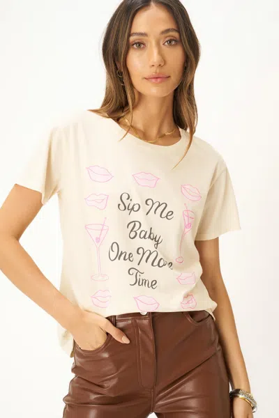 Project Social T Sip Me Baby Tee In Neutral