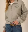 Project Social T Ski Club Half Zip Sweatshirt In Heather Grey