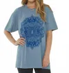 Project Social T Skull Bandana Oversized Tee In Blue In Blue