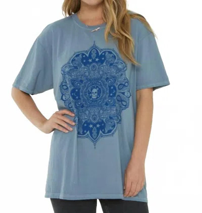 Project Social T Skull Bandana Oversized Tee In Blue