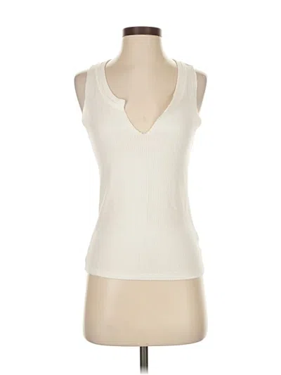 Pre-owned Project Social T Sleeveless Top Ivory Scoop Neck Tops In White