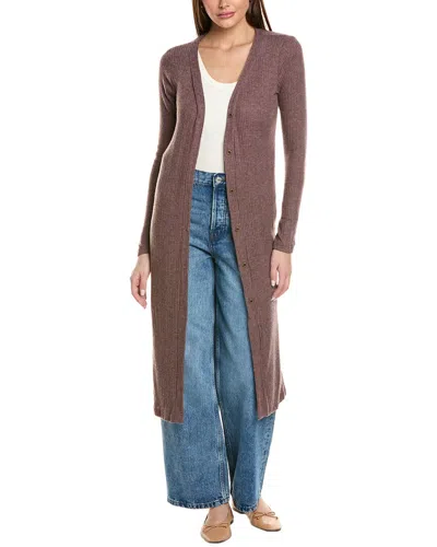 Project Social T Slumber Heathered Cozy Rib Maxi Cardigan In Brown