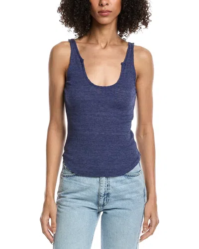Project Social T So Long Notch Scoop Neck Rib Tank In Blue