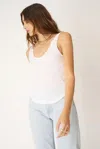Project Social T So Long Notch Scoop Neck Rib Tank In White