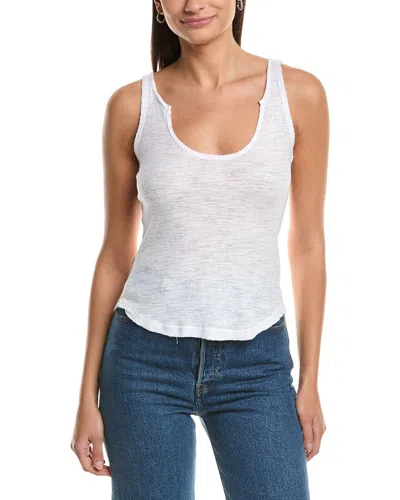 Project Social T So Long Notch Scoop Neck Rib Tank In White