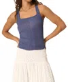 Project Social T Soiree Side Ruched Tank Top In Electric Indigo In Blue