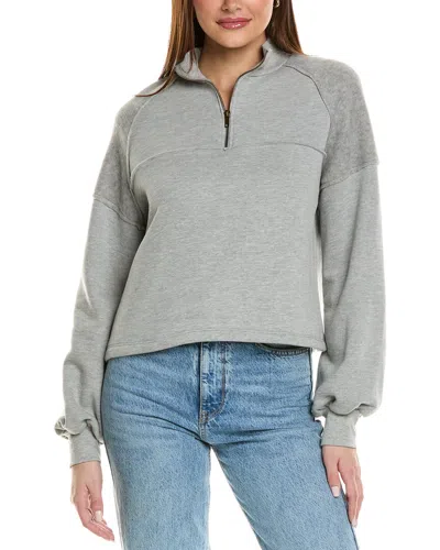 Project Social T Sonny Heathered Seamed 1/2-zip Sweatshirt In Grey