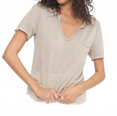 Project Social T Sophia Pocket V Neck Tee In Sage In Animal Print