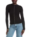 Project Social T Sparks Seamed Rib Funnel Neck Top In Black