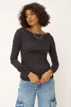Project Social T Starry Haze Ruched Long Sleeve In Black