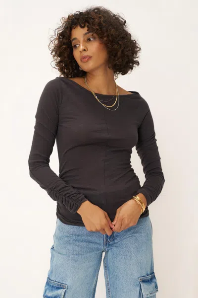 Project Social T Starry Haze Ruched Long Sleeve In Black