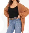 Project Social T Still Dreaming Pocket Cardigan In Camel In Brown
