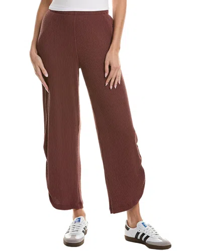 Project Social T Sueno Shirred Sweater Rib Pant In Brown