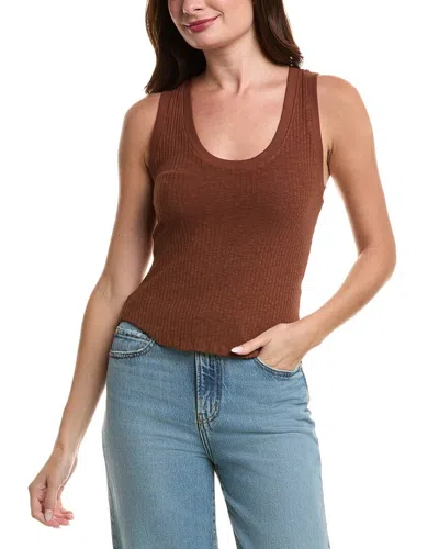 Project Social T Suki Scoop Neck Rib Tank In Brown