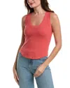 Project Social T Suki Scoop Neck Rib Tank In Red