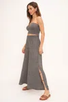 Project Social T Summer Daydream Rib Wide Leg Pant In Gray