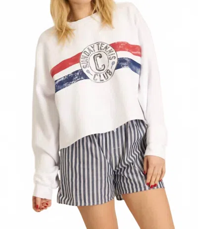 PROJECT SOCIAL T SUNDAY TENNIS SWEATSHIRT IN WHITE